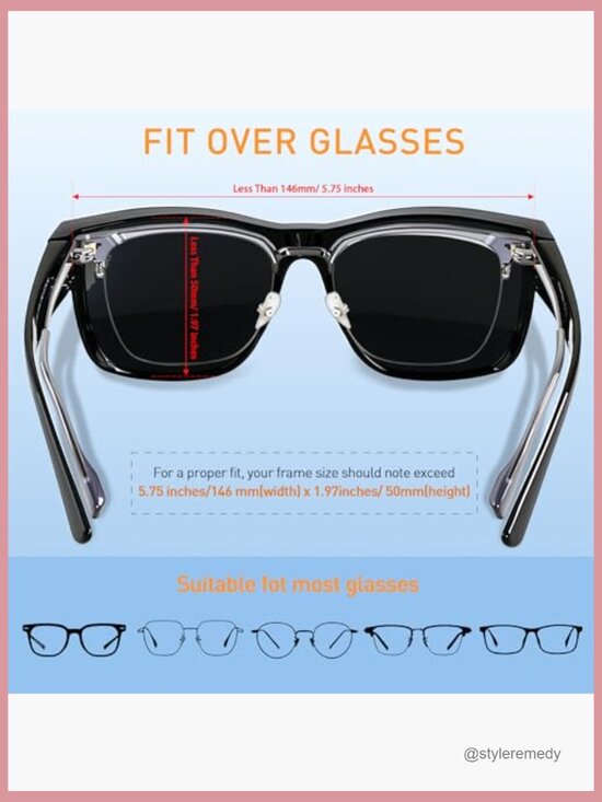 Fit Over Glasses Polarized Sunglasses Oversized Square Frame UV400 Protection